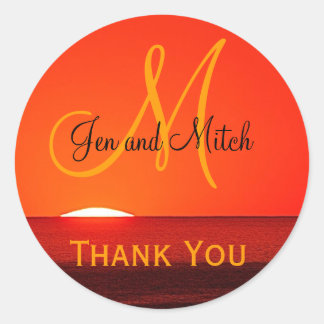 Adesivo Monograma de Envelope Tropical Sunset