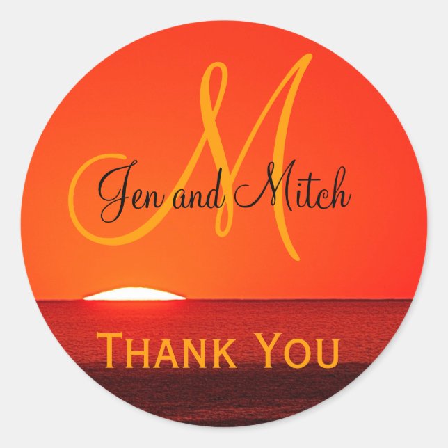 Adesivo Monograma de Envelope Tropical Sunset (Frente)