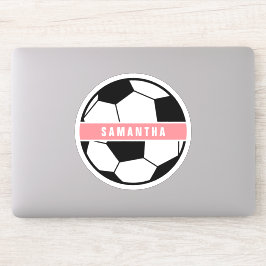 Adesivo Monograma de Esportes Rosa Cinza de Futebol Modern