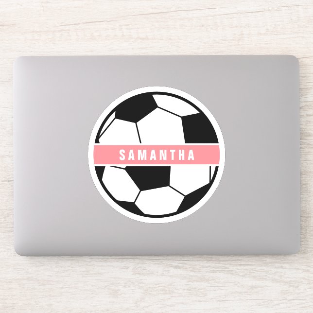 Adesivo Monograma de Esportes Rosa Cinza de Futebol Modern (Computador)