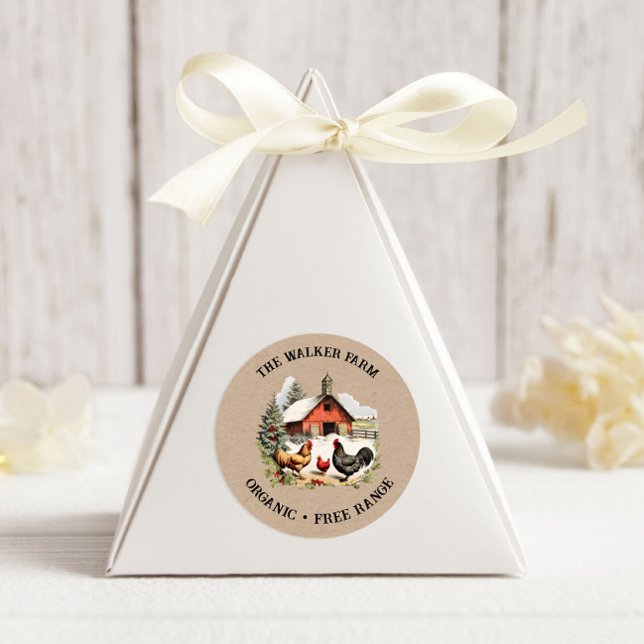 Adesivo Monograma de Fazenda de frango Vintage (Criador carregado)