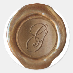 Adesivo Monograma de fecho de cera - Cobre - Script G -