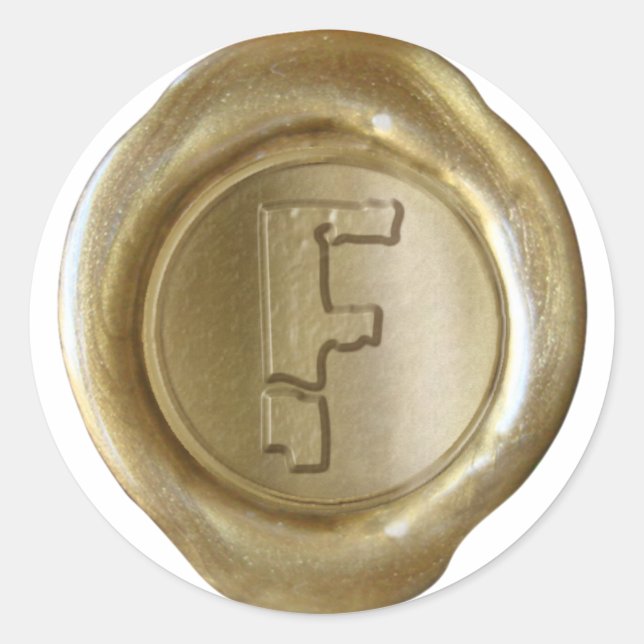Adesivo Monograma de fecho de cera - Dourado - Aves de cap (Frente)