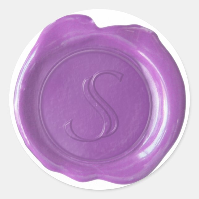 Adesivo Monograma de fecho de cera - Roxo - S - (Frente)