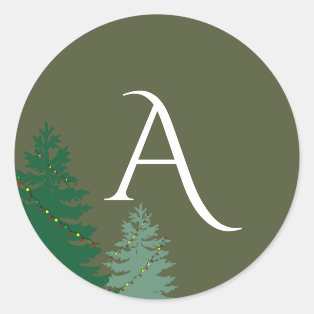 Adesivo Monograma de Feriado de Estação Encantado (Frente)