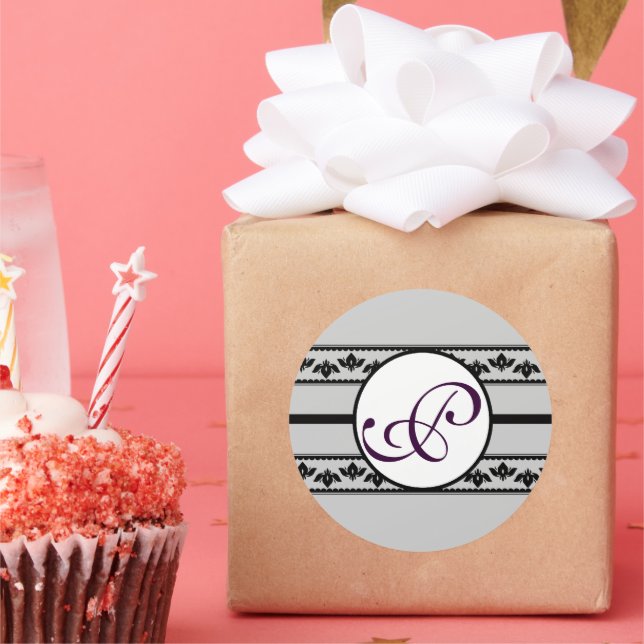 Adesivo Monograma de Fronteiras de Casamento (Festa)