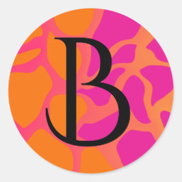 Adesivo Monograma de Gradação Laranja e Rosa Quente