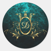 Monograma de imagens de ouro de Damasco de luxo