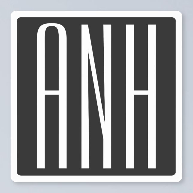 Adesivo Monograma de Iniciais | Branco A Preto (Criador carregado)