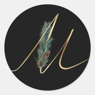 Adesivo monograma de inverno letra de natal M