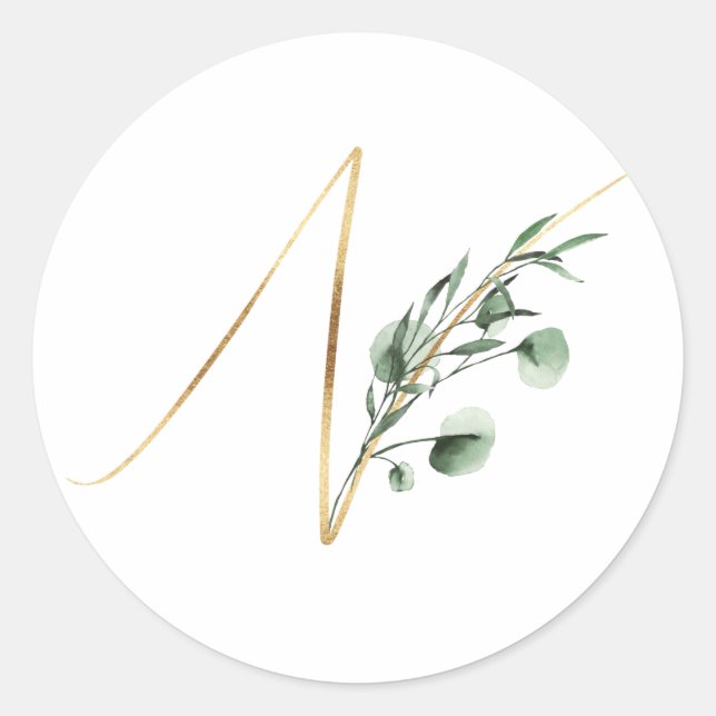 Adesivo Monograma de inverno - letra de Natal N (Frente)