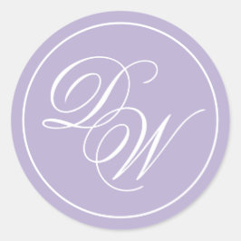 Adesivo Monograma de Lavanda 2 iniciais Roxo Branco Script