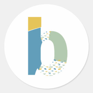 Adesivo Monograma de Letra B Abstrata Moderna Personalizad