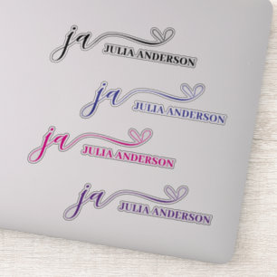 Adesivo Monograma de Letra com Script na moda