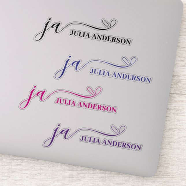 Adesivo Monograma de Letra com Script na moda (Detalhe)