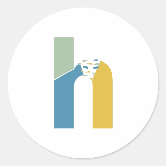 Adesivo Monograma de Letra H Abstrata Moderna Personalizad (Frente)