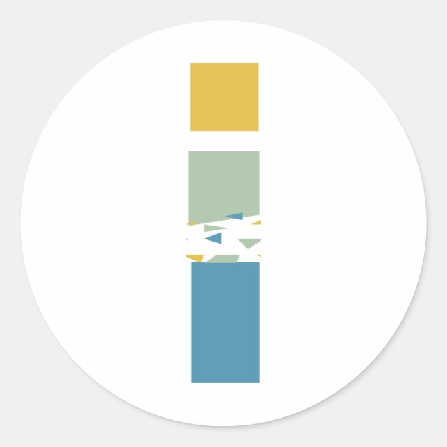 Adesivo Monograma de Letra I Abstrata Moderna Personalizad (Frente)