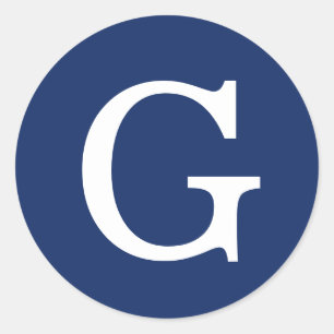 Adesivo Monograma de Letra Inicial Azul Branco Simples