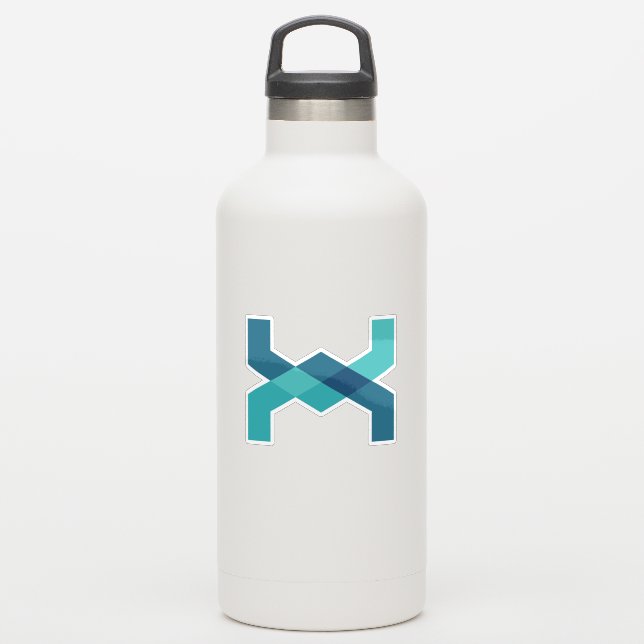 Adesivo Monograma de Letra X Clássico Azul (Garrafa d'água)