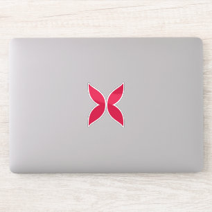 Adesivo Monograma de Letra X com Borboleta Rosa