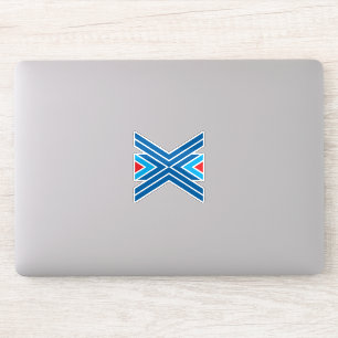 Adesivo Monograma de Letra X Vermelha e Azul