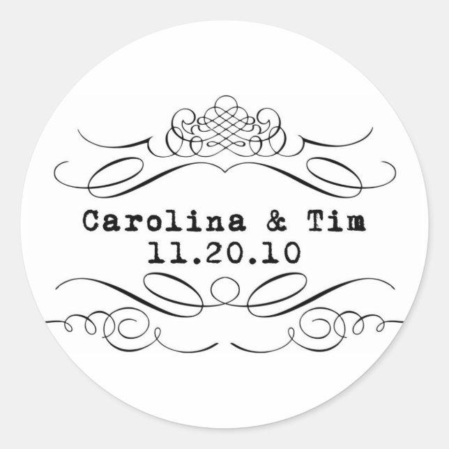 Adesivo Monograma de letterpress rolante (Frente)