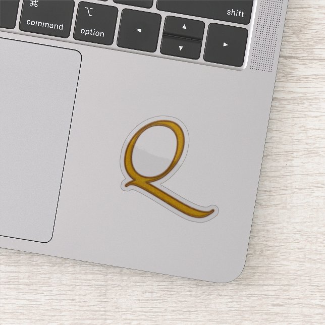 Adesivo Monograma de luxo Dourado Q (Detalhe)