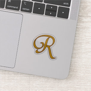 Adesivo Monograma de luxo Dourado R