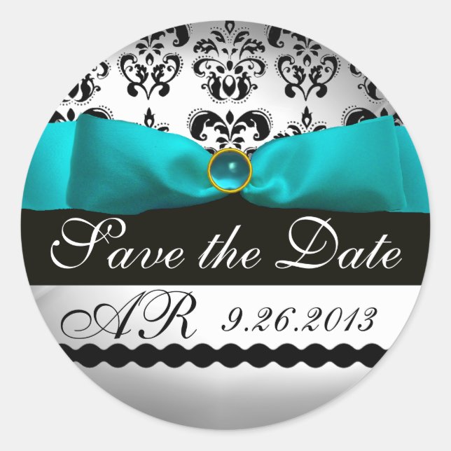 ADESIVO MONOGRAMA DE MASSA NEGRA BRANCA TURQUASE AZUL (Frente)