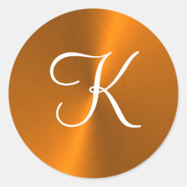 Adesivo Monograma de metal brilhante de bronze