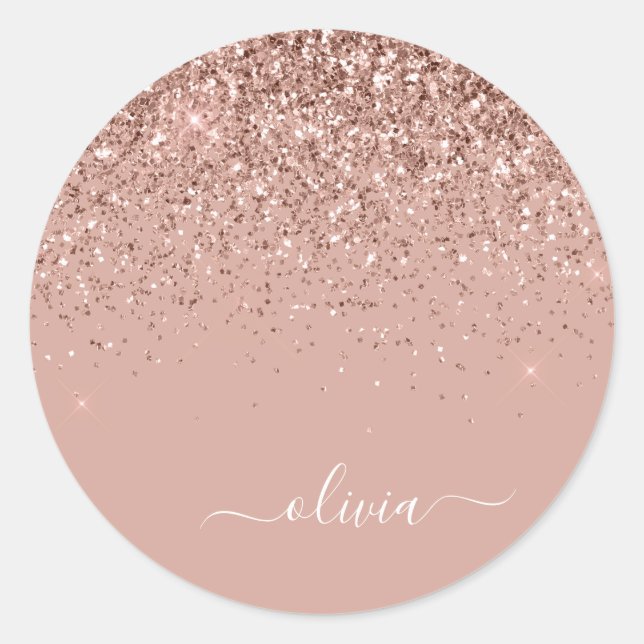 Adesivo Monograma de Metal Brilho Prata Nome Glam (Frente)