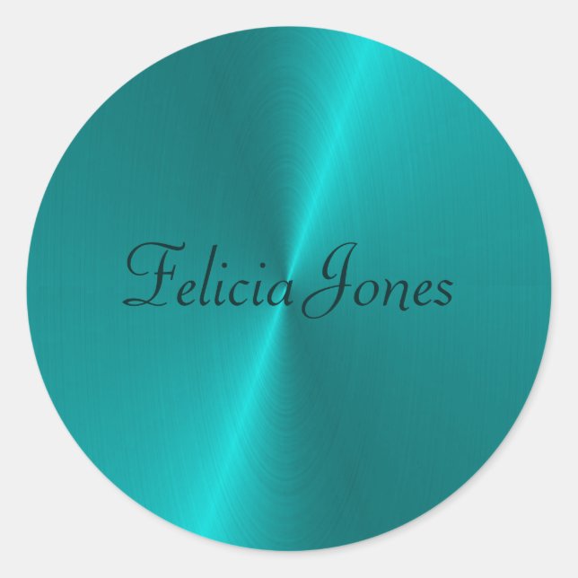 Adesivo Monograma de metal falso brilhante azul (Frente)