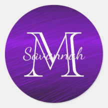 Monograma de metal Faux roxo Elegante