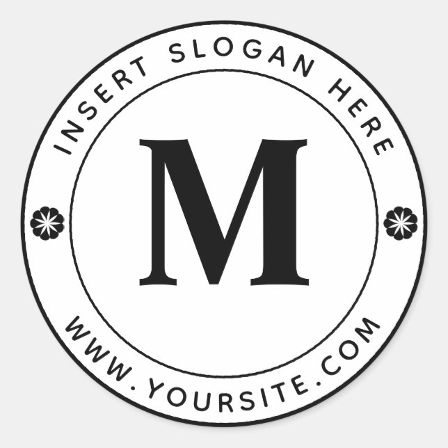 Adesivo Monograma de negócios personalizado (Frente)