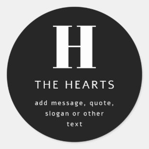 Adesivo Monograma de Nome e Mensagem Moderno Editável   Pr