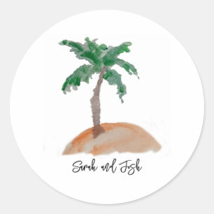 Adesivo Monograma de Nome Personalizado Árvore de Palma Ná