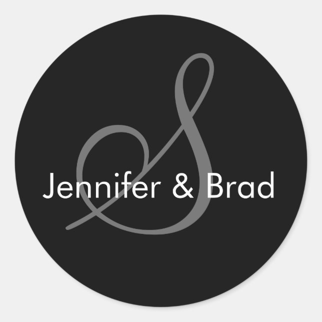 Adesivo Monograma de Nomes de Noite de Casamento (Frente)