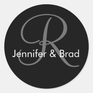 Adesivo Monograma de Nomes de Noite de Casamento R Sticker