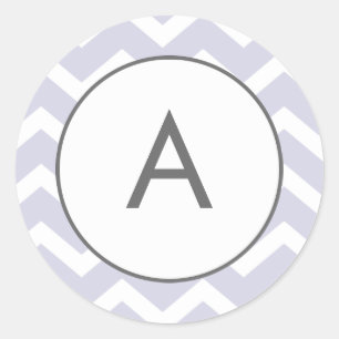 Adesivo Monograma de Padrão de Chevron Zig Roxo