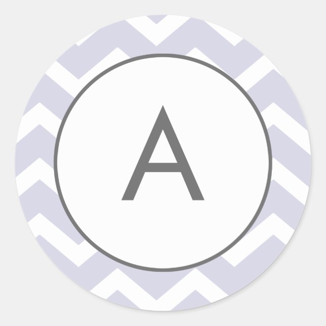 Adesivo Monograma de Padrão de Chevron Zig Roxo (Frente)