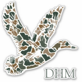Adesivo Monograma de Pato-real Camuflado Chique