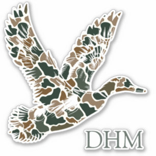Adesivo Monograma de Pato-real Camuflado Chique