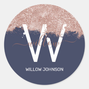 Adesivo Monograma de poeira azul brilhante cinzenta azul d