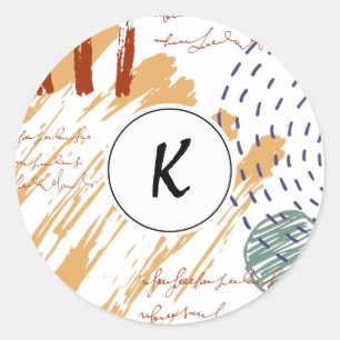 Adesivo Monograma de porta Abstrato Geométrico