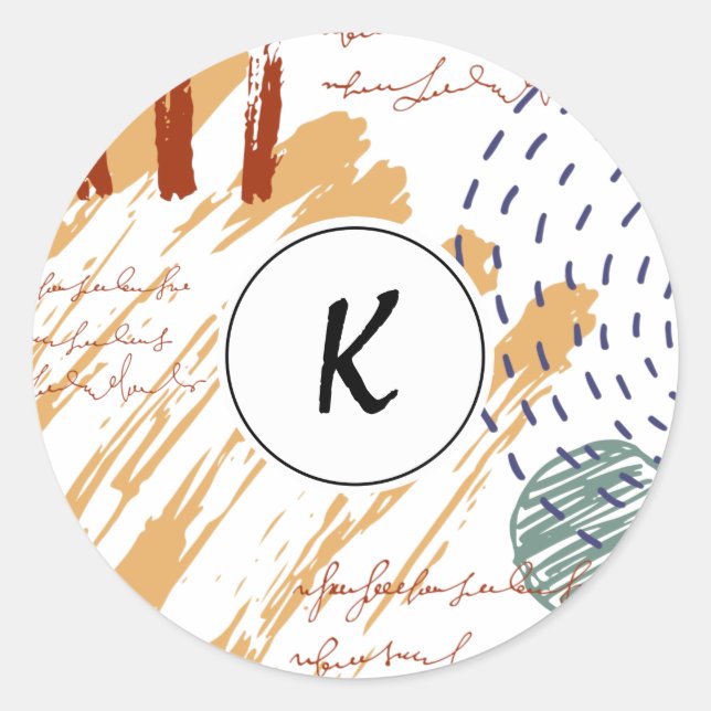 Adesivo Monograma de porta Abstrato Geométrico (Frente)