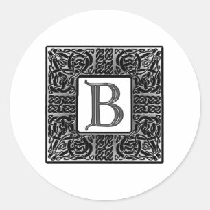 Adesivo Monograma de prata do céltico "B"