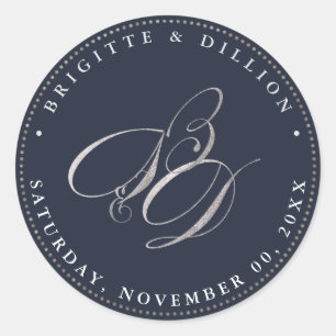 Adesivo Monograma de prata PixDezine Faux (A-Z)