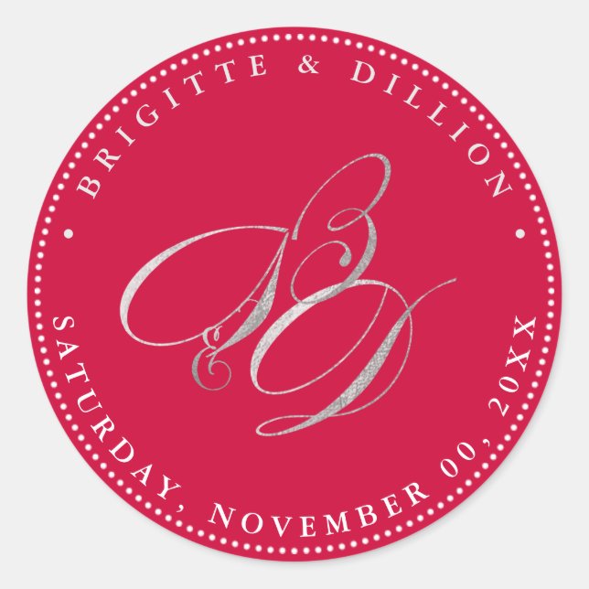 Adesivo Monograma de prata PixDezine Faux (A-Z) (Frente)