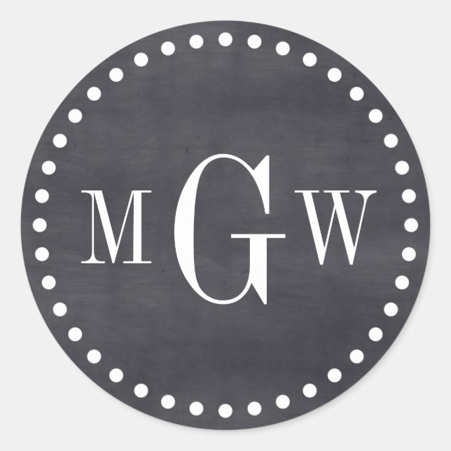 Adesivo Monograma de quadro negro Selos de envelopes para  (Frente)