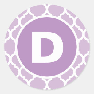 Adesivo Monograma de Quatrefoil Roxo